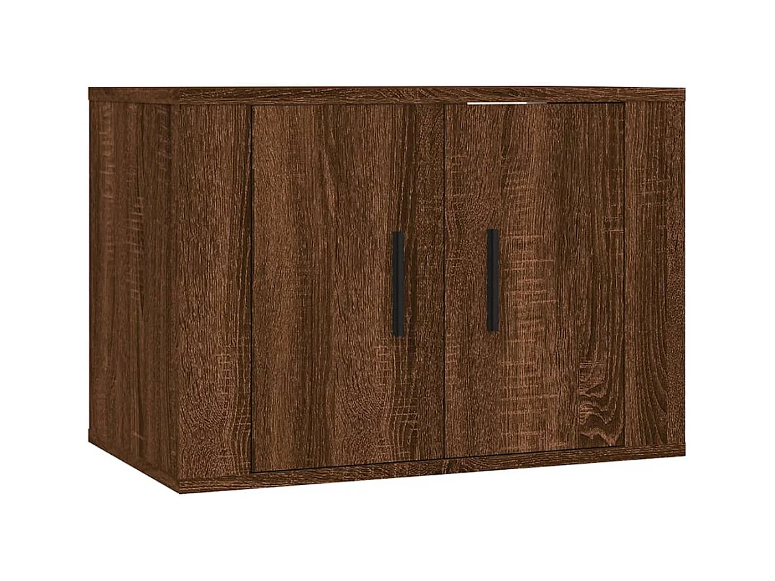 Mueble TV de pared estante multimedia para televisión buffet de televisión comedor salón dormitorio 2 piezas roble 57 x 34,5 x 40 cm marrón 02_0028971