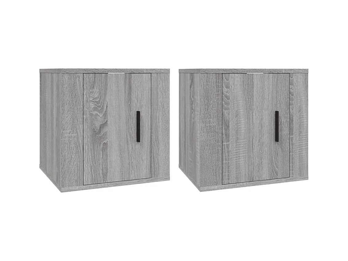 Mueble TV multimedia de pared estantería para televisión buffet para televisión comedor salón dormitorio 2 piezas sonoma 40 x 34,5 x 40 cm gris 02_0029013