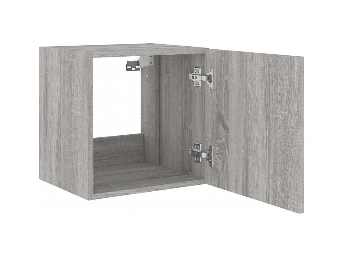 Mueble TV de pared estantería multimedia aparador televisión TV comedor salón dormitorio y luces LED 2 piezas sonoma 40,5 x 35 x 40 cm gris 02_0029151