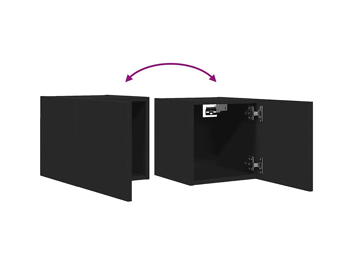 Meubles TV muraux multimédia noire 30.5 x 30 x 30 cm 02_0028905