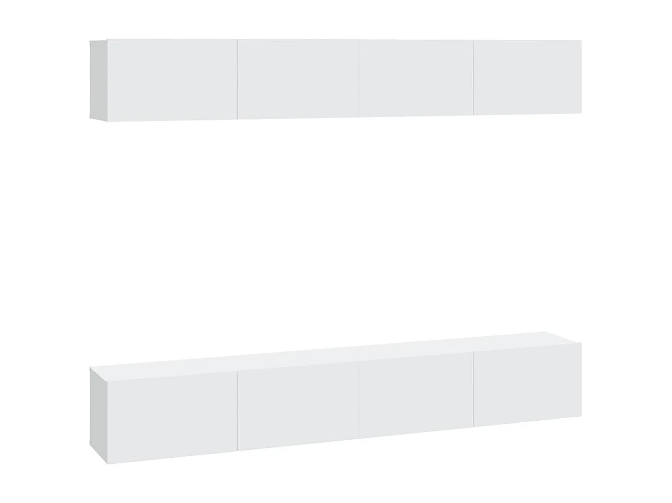 Mueble TV de pared estantería multimedia para televisión buffet de televisión comedor salón dormitorio 4 piezas 100 x 30 x 30 cm blanco 02_0029052