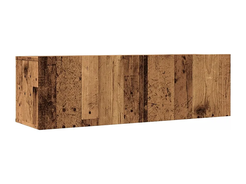 Mueble TV de pared estantería multimedia para televisión buffet de televisión comedor salón dormitorio 2 piezas madera vieja 100 x 30 x 30 cm marrón 02_0029019