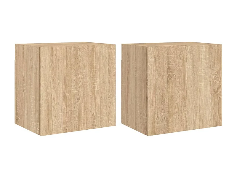 Mueble TV de pared estante para televisión multimedia buffet de televisión comedor salón dormitorio 2 piezas roble sonoma 40,5 x 30 x 40 cm marrón 02_0028996