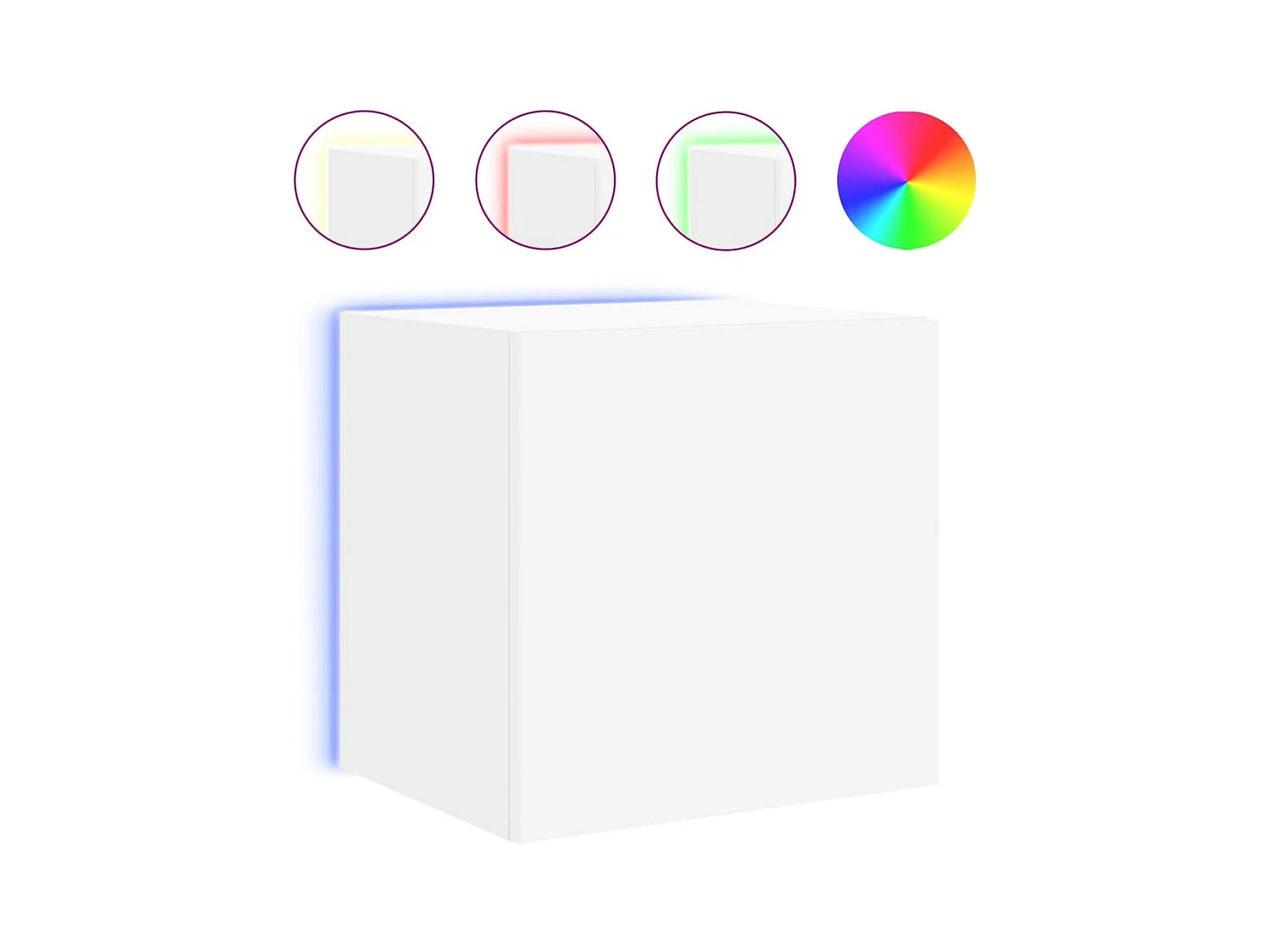 Mueble de TV de pared estante multimedia aparador de televisión TV comedor salón dormitorio con luces LED 2 piezas 40,5 x 35 x 40 cm blanco 02_0029103