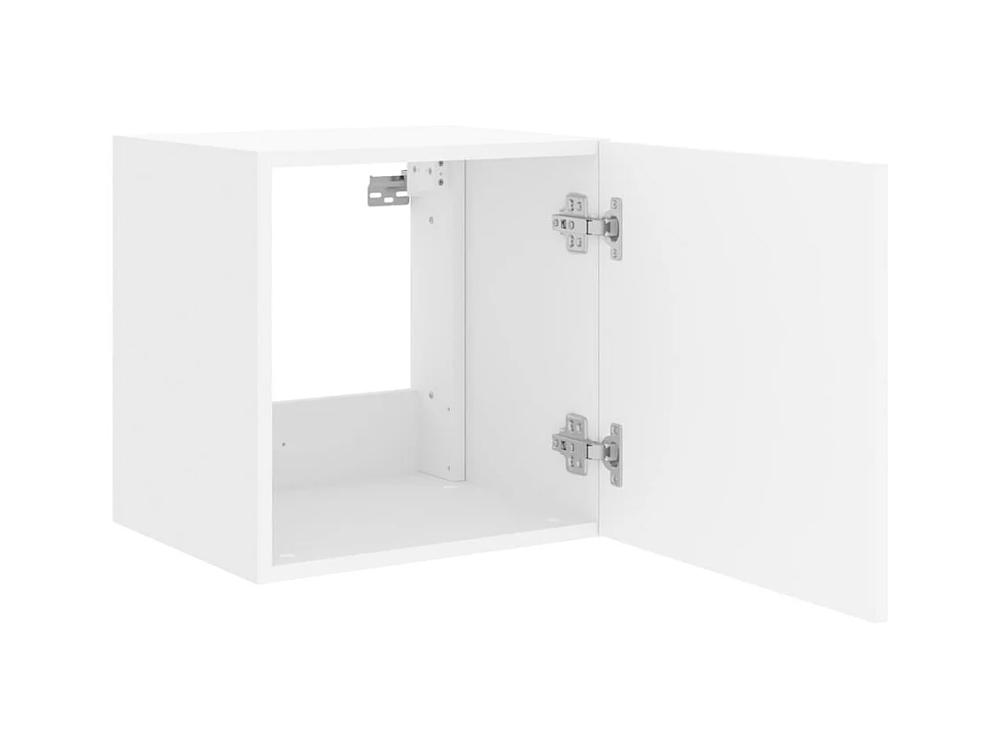 Mueble de TV de pared estante multimedia aparador de televisión TV comedor salón dormitorio con luces LED 2 piezas 40,5 x 35 x 40 cm blanco 02_0029103