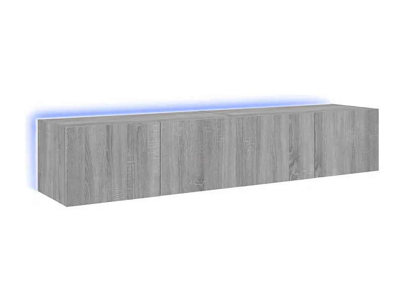 Mobile TV a parete scaffale multimediale credenza TV sala da pranzo soggiorno camera da letto e luci a LED 2 pezzi sonoma 80 x 35 x 31 cm grigio 02_0029156