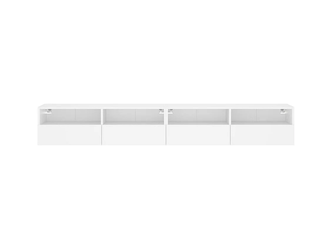 Meubles TV muraux multimédia bois blanc 100 x 30 x 30 cm 02_0028897