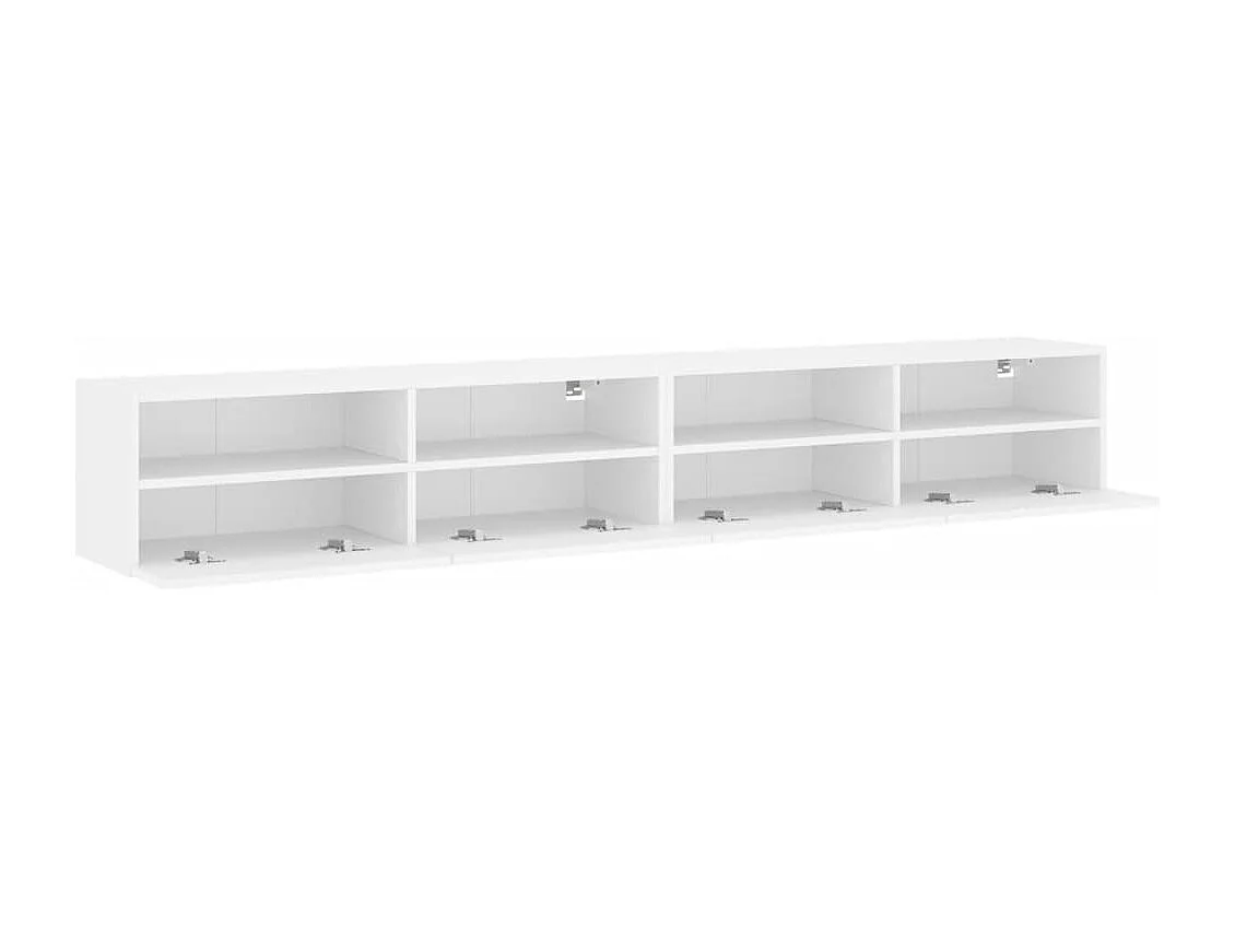 Meubles TV muraux multimédia bois blanc 100 x 30 x 30 cm 02_0028897