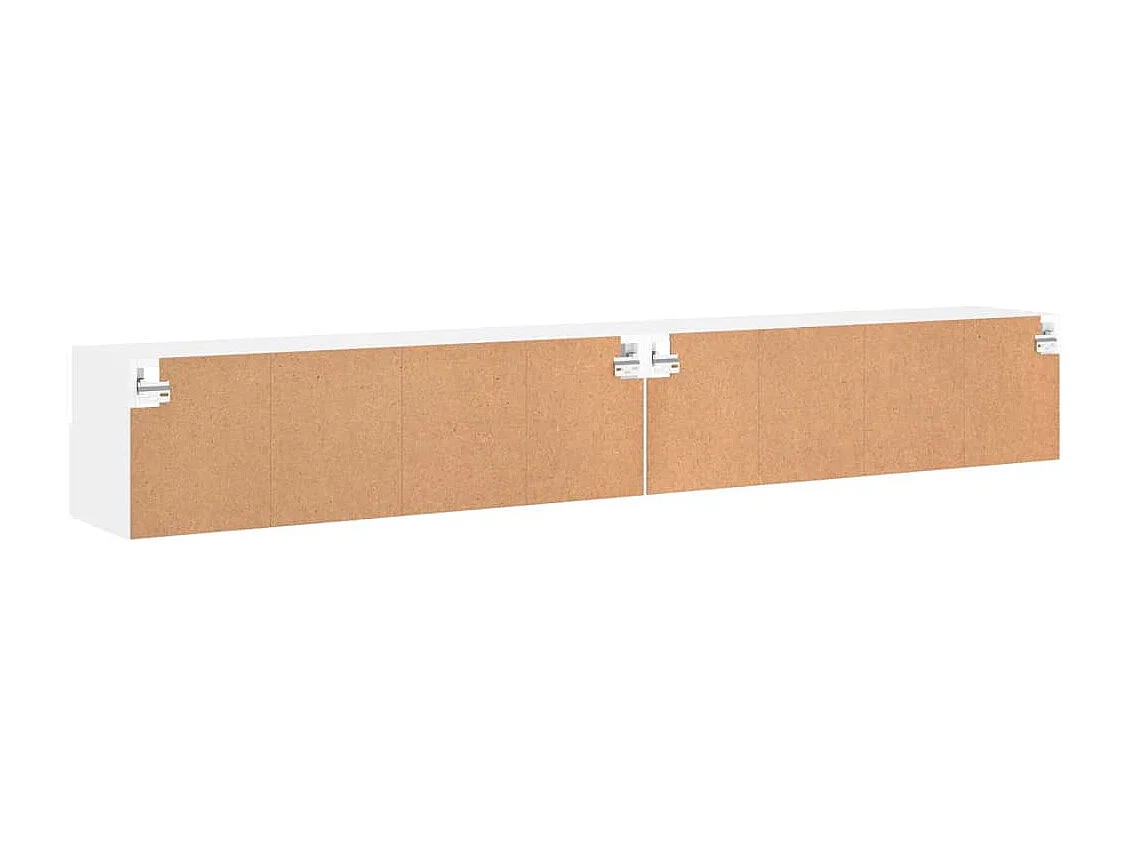 Meubles TV muraux multimédia bois blanc 100 x 30 x 30 cm 02_0028897