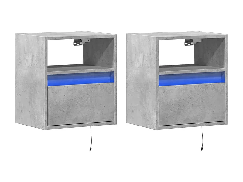 Mobile TV a parete scaffale multimediale credenza TV sala da pranzo soggiorno camera da letto e luci LED 2 pezzi 41 x 31 x 45 cm grigio 02_0029119