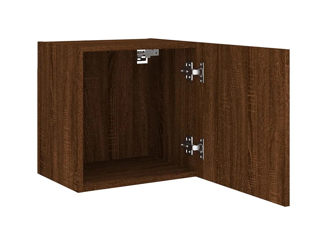 Mueble TV de pared estantería multimedia para televisión buffet de televisión comedor salón dormitorio 2 piezas roble 40,5 x 30 x 40 cm marrón 02_0028969