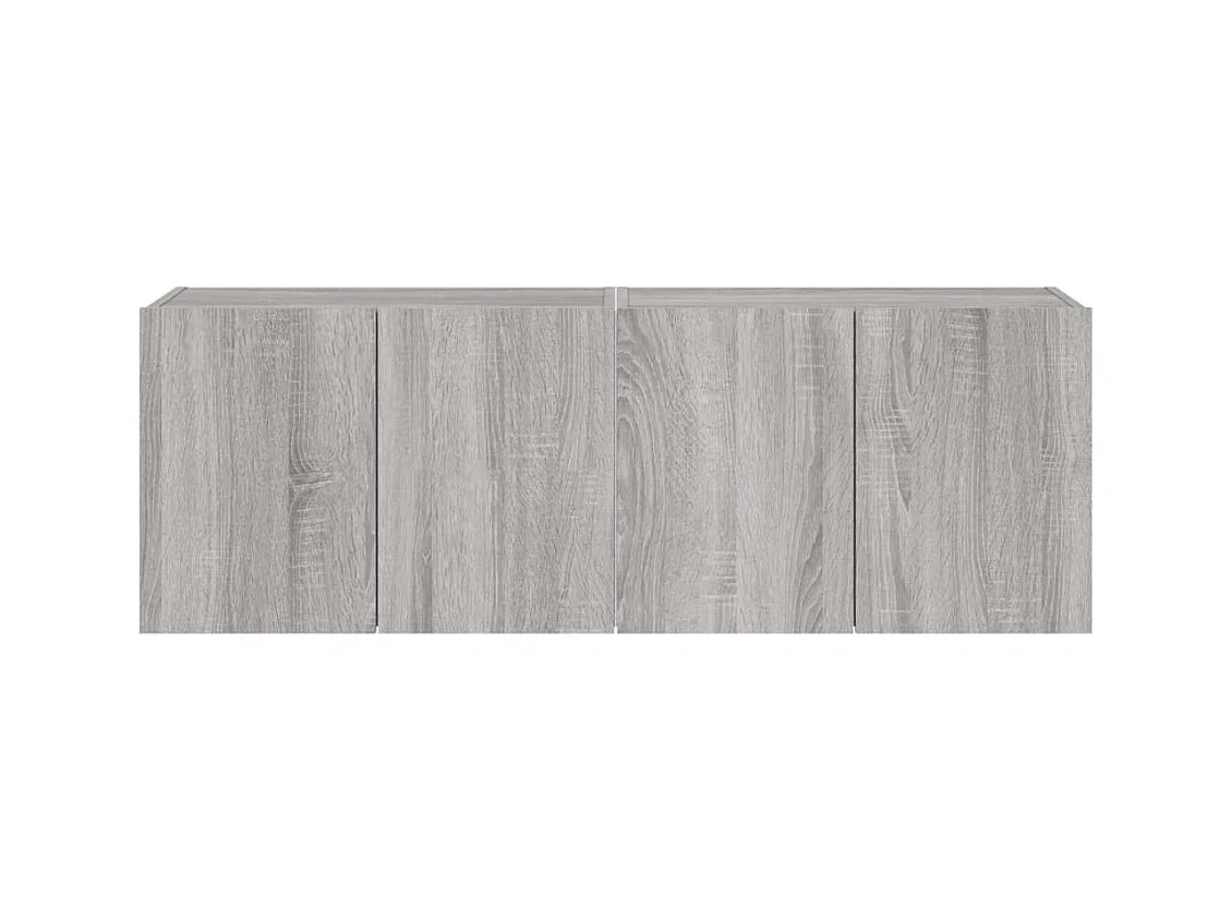 Mueble TV de pared estantería multimedia aparador TV TV comedor salón dormitorio y luces LED 2 piezas sonoma 60 x 35 x 41 cm gris 02_0029154