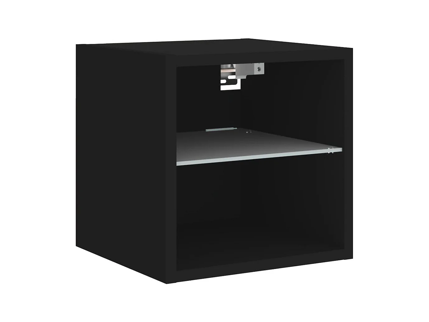 Mobile TV a parete scaffale multimediale credenza TV sala da pranzo soggiorno camera da letto con luci a LED 2 pezzi 30 x 28,5 x 30 cm nero 02_0029094