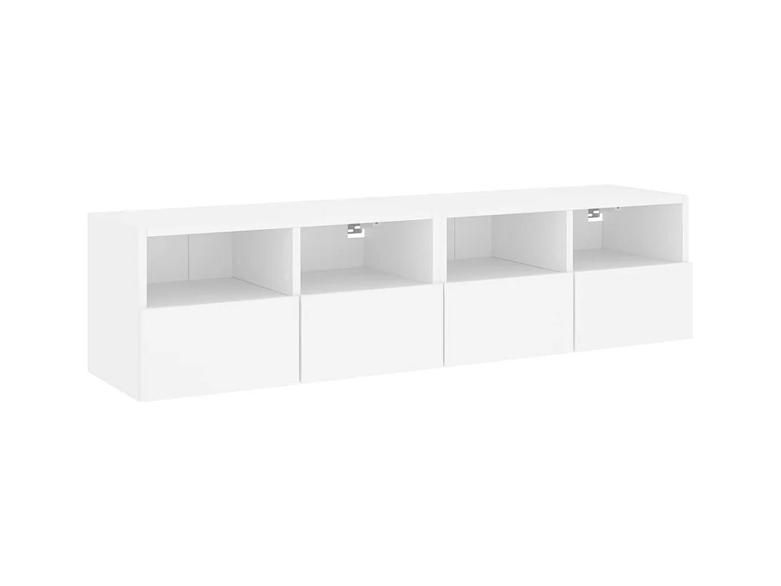 Meubles TV muraux multimédia bois blanc 60 x 30 x 30 cm 02_0028924