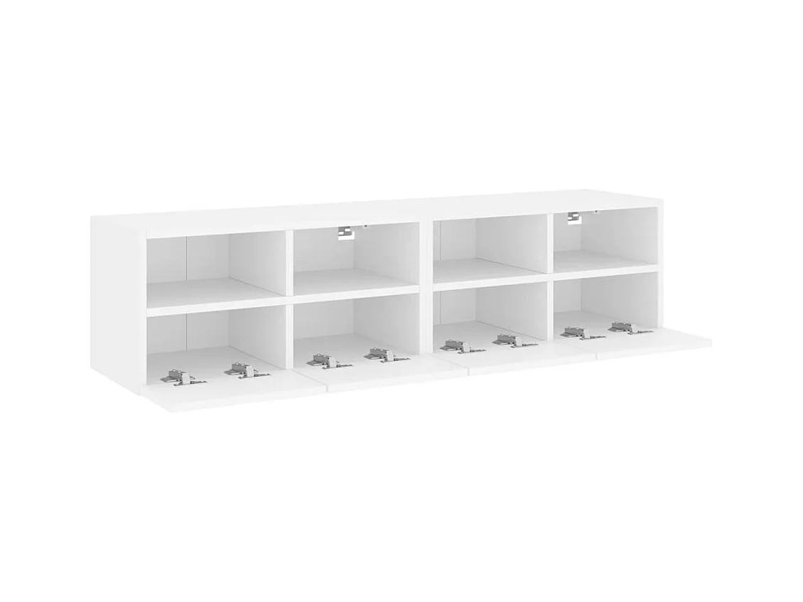 Meubles TV muraux multimédia bois blanc 60 x 30 x 30 cm 02_0028924