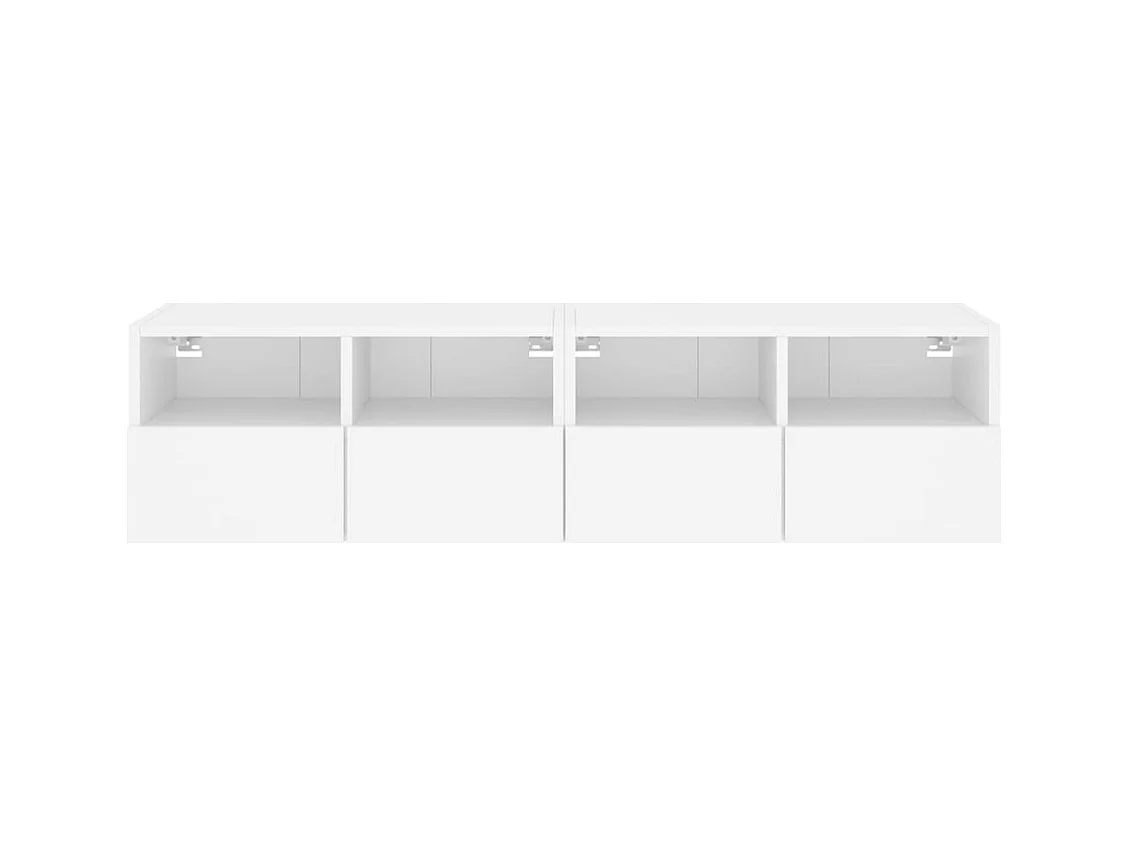 Meubles TV muraux multimédia bois blanc 60 x 30 x 30 cm 02_0028924