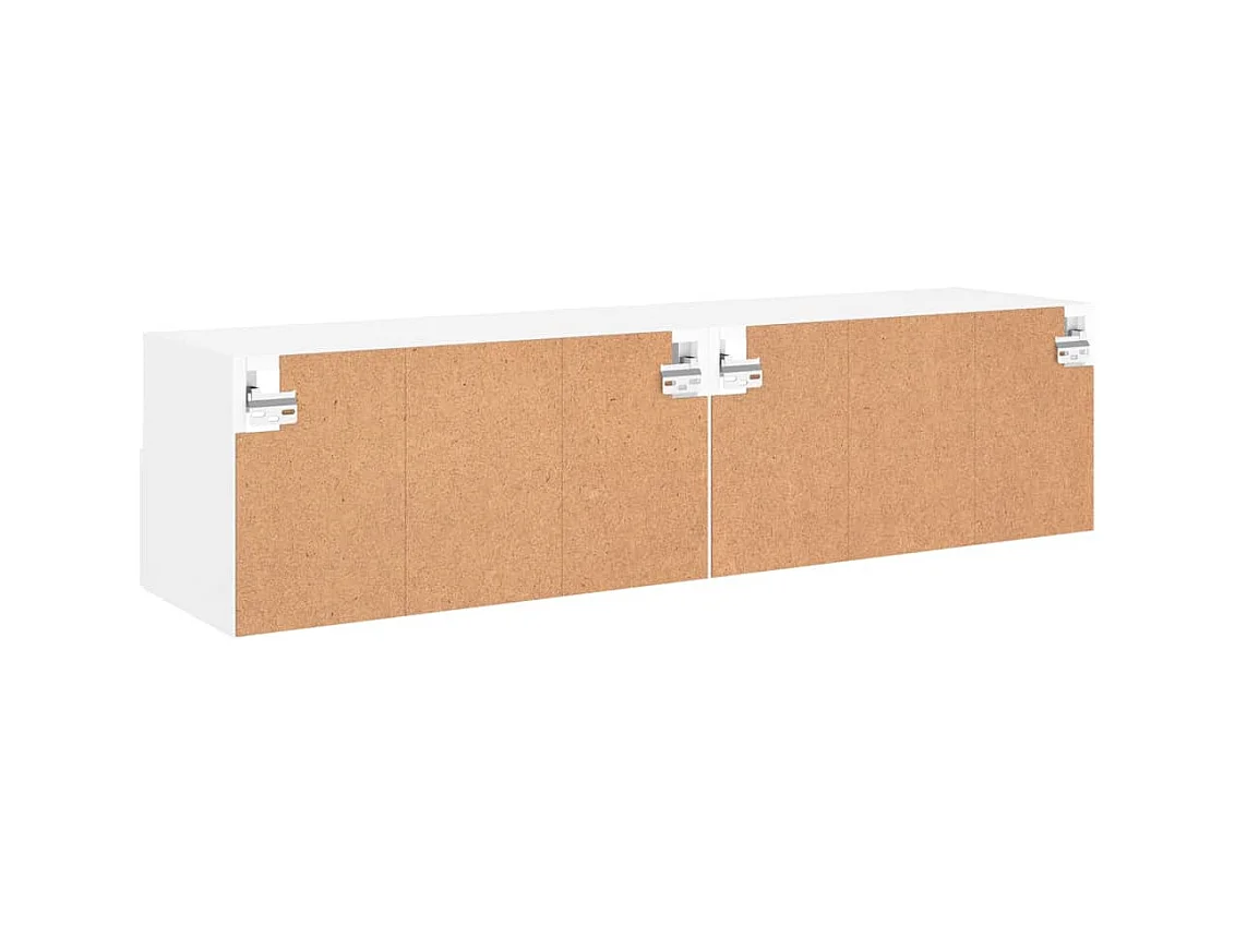 Meubles TV muraux multimédia bois blanc 60 x 30 x 30 cm 02_0028924