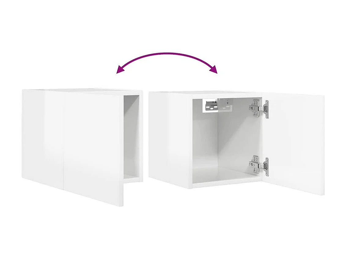 Meubles TV muraux multimédia blanc 30.5 x 30 x 30 cm 02_0028945