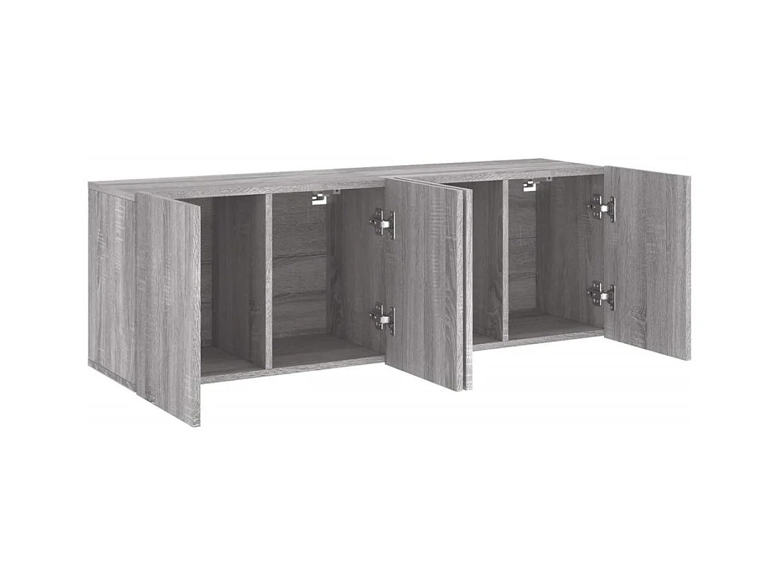 Mueble TV de pared estante para televisión multimedia buffet de televisión comedor salón dormitorio 2 piezas sonoma 60 x 30 x 41 cm gris 02_0029016