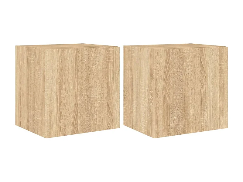 Mobile TV da parete scaffale multimediale credenza TV sala da pranzo soggiorno camera da letto luci LED 2 pezzi rovere Sonoma 40,5 x 35 x 40 cm marrone 02_0029175