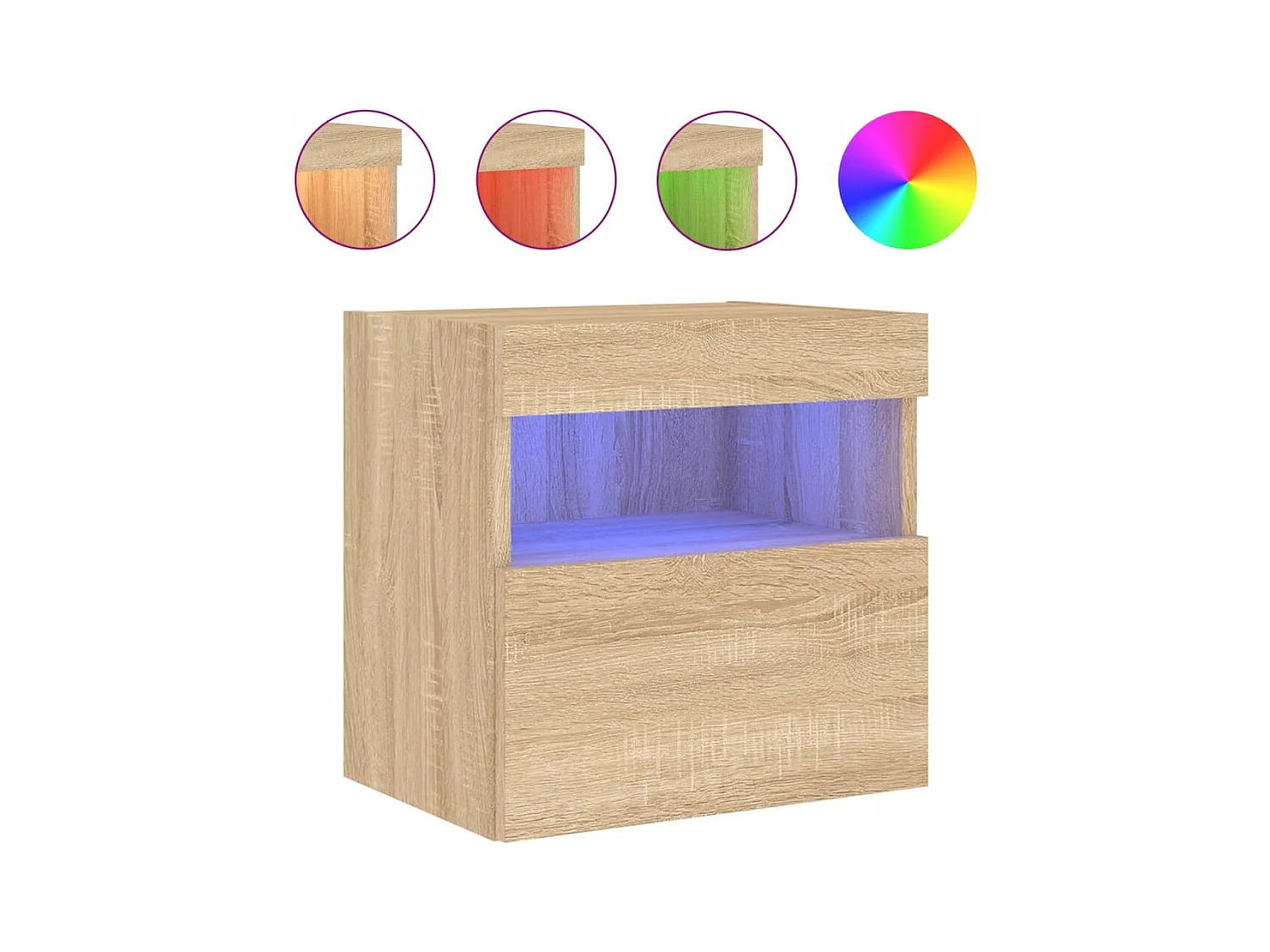 Mobile TV da parete scaffale multimediale credenza TV sala da pranzo soggiorno camera da letto luci LED 2 pezzi rovere Sonoma 40 x 30 x 40 cm marrone 02_0029173