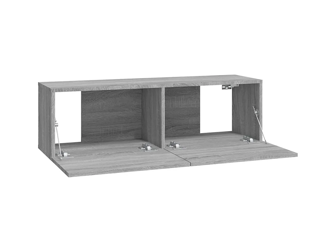 Mueble TV de pared estantería multimedia para televisión buffet de televisión comedor salón dormitorio 4 piezas sonoma 100 x 30 x 30 cm gris 02_0029087