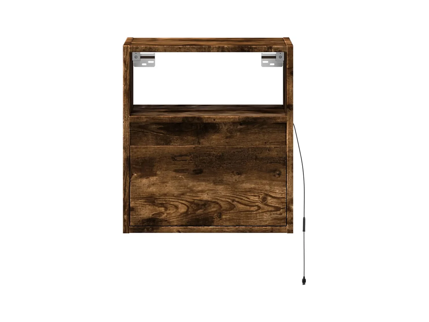 Mueble de TV de pared estante multimedia aparador de televisión TV comedor salón dormitorio y luces LED 2 piezas roble ahumado 41 x 31 x 45 cm marrón 02_0029121