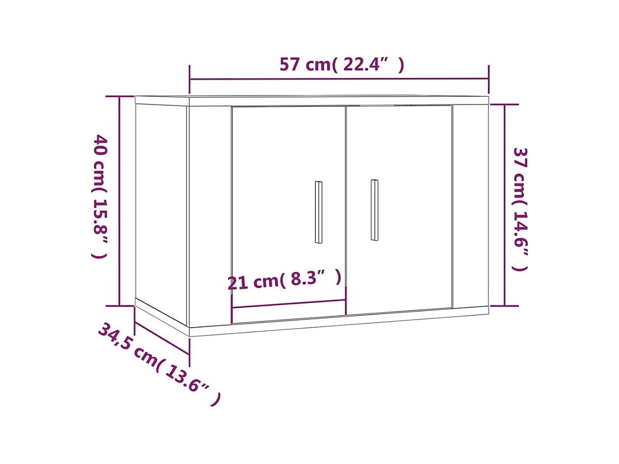 Meubles TV muraux multimédia blanc 57 x 34.5 x 40 cm 02_0029035