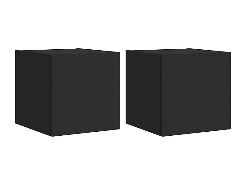 Mobile TV a parete scaffale multimediale credenza TV sala da pranzo soggiorno camera da letto con luci a LED 2 pezzi 30,5 x 35 x 30 cm nero 02_0029096