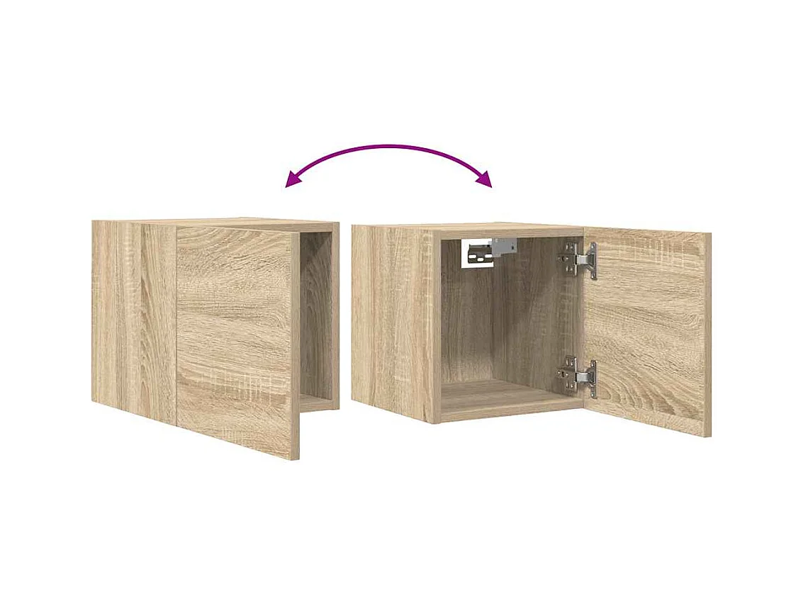 Mueble TV de pared estante para televisión multimedia buffet de televisión comedor salón dormitorio 2 piezas roble sonoma 30,5 x 30 x 30 cm marrón 02_0028992