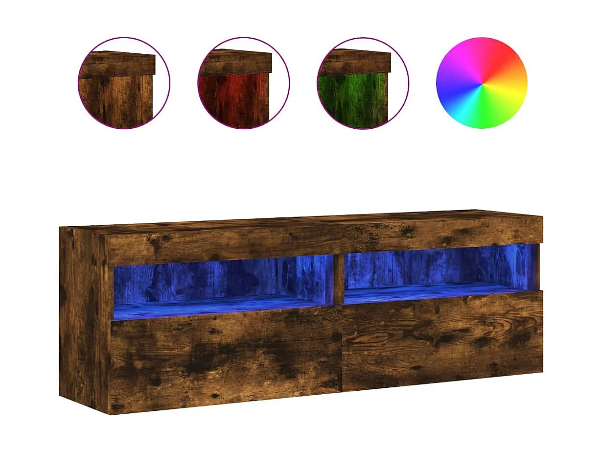 Meubles TV muraux multimédia marron 60 x 30 x 40 cm 02_0029142