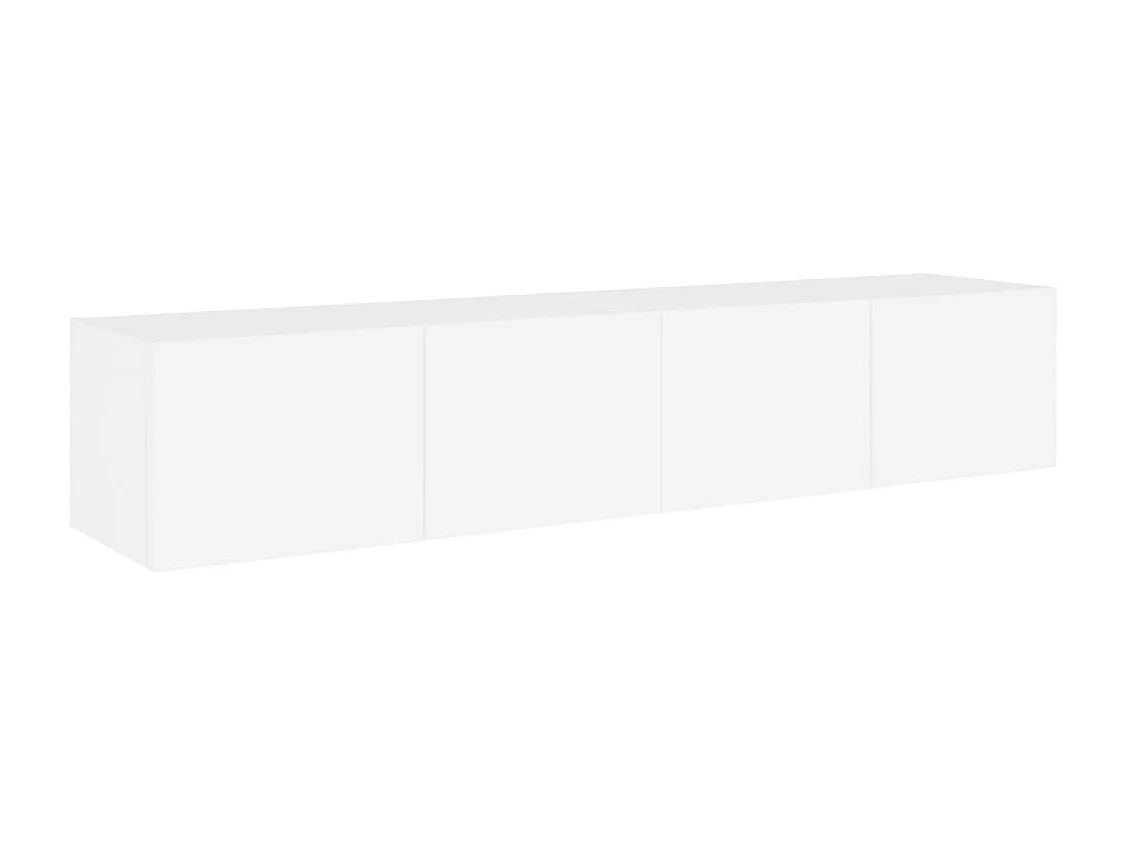 Mueble de TV multimedia de pared estante para TV aparador mueble de TV para comedor salón dormitorio con iluminación LED 2 piezas 80 x 35 x 31 cm blanco 02_0029117