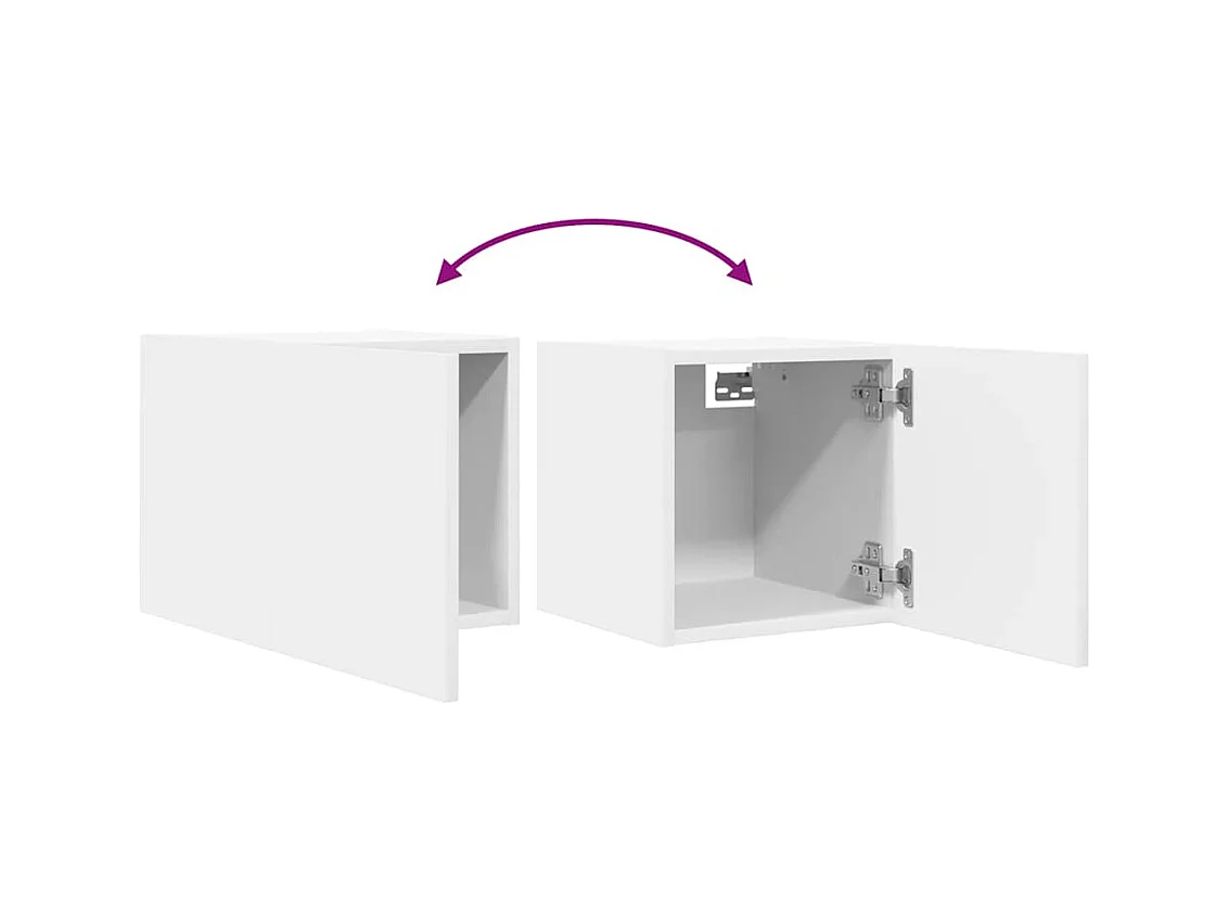 Meubles TV muraux multimédia blanc 30.5 x 30 x 30 cm 02_0028902