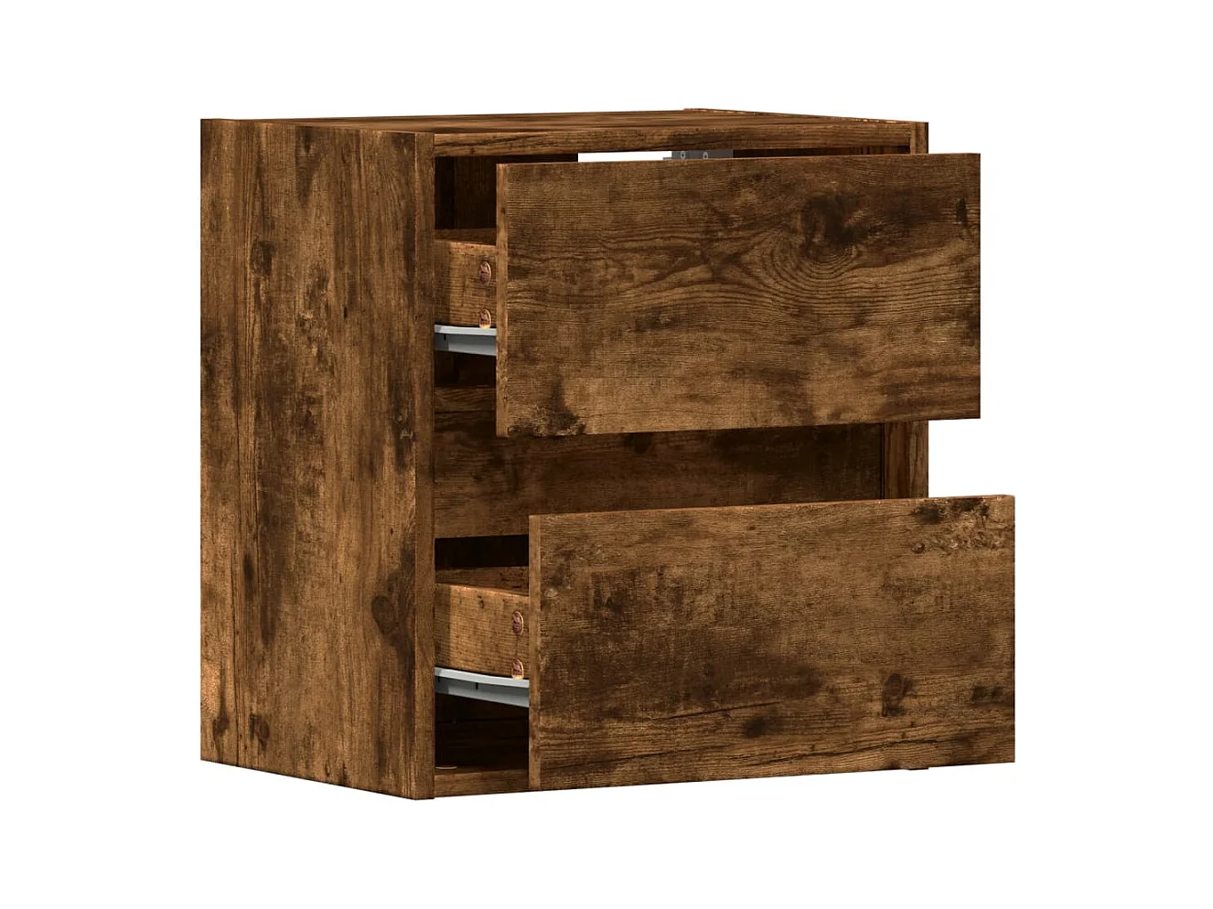 Mueble de TV de pared estante multimedia aparador de televisión TV comedor salón dormitorio y luces LED 2 piezas roble ahumado 41 x 31 x 45 cm marrón 02_0029122