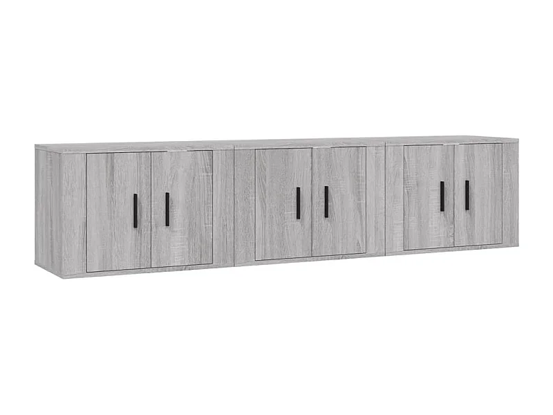 Mueble TV de pared estante para televisión multimedia buffet de televisión comedor salón dormitorio 3 piezas sonoma 57 x 34,5 x 40 cm gris 02_0029050
