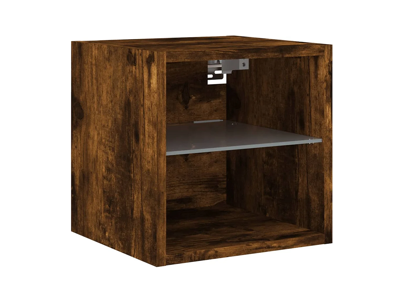 Mueble de TV de pared estante multimedia aparador de televisión TV comedor salón dormitorio y luces LED 2 piezas roble ahumado 30 x 28,5 x 30 cm marrón 02_0029136