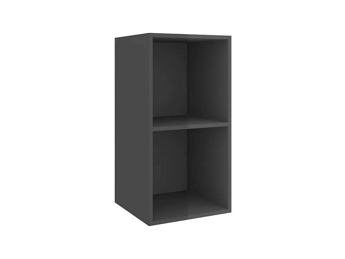 Muebles de TV de pared estante de televisión multimedia aparador de televisión comedor salón dormitorio 2 piezas madera contrachapada brillante gris 02_0028957