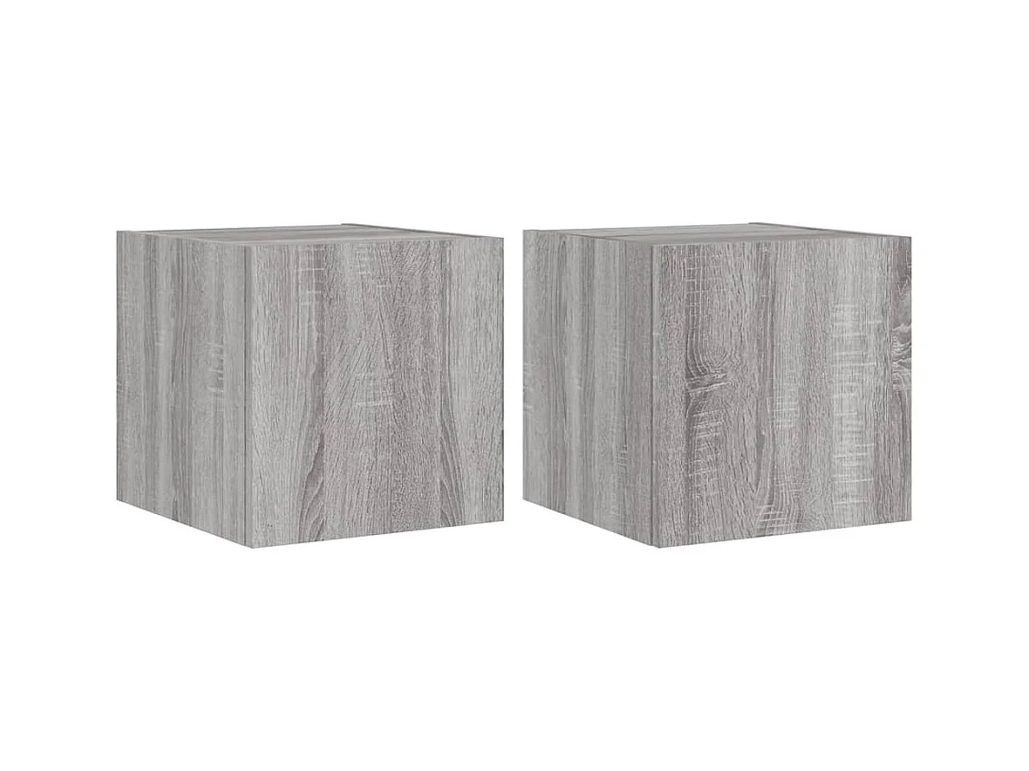 Mobile TV a parete scaffale multimediale credenza TV sala da pranzo soggiorno camera da letto e luci a LED 2 pezzi sonoma 30,5 x 35 x 30 cm grigio 02_0029148