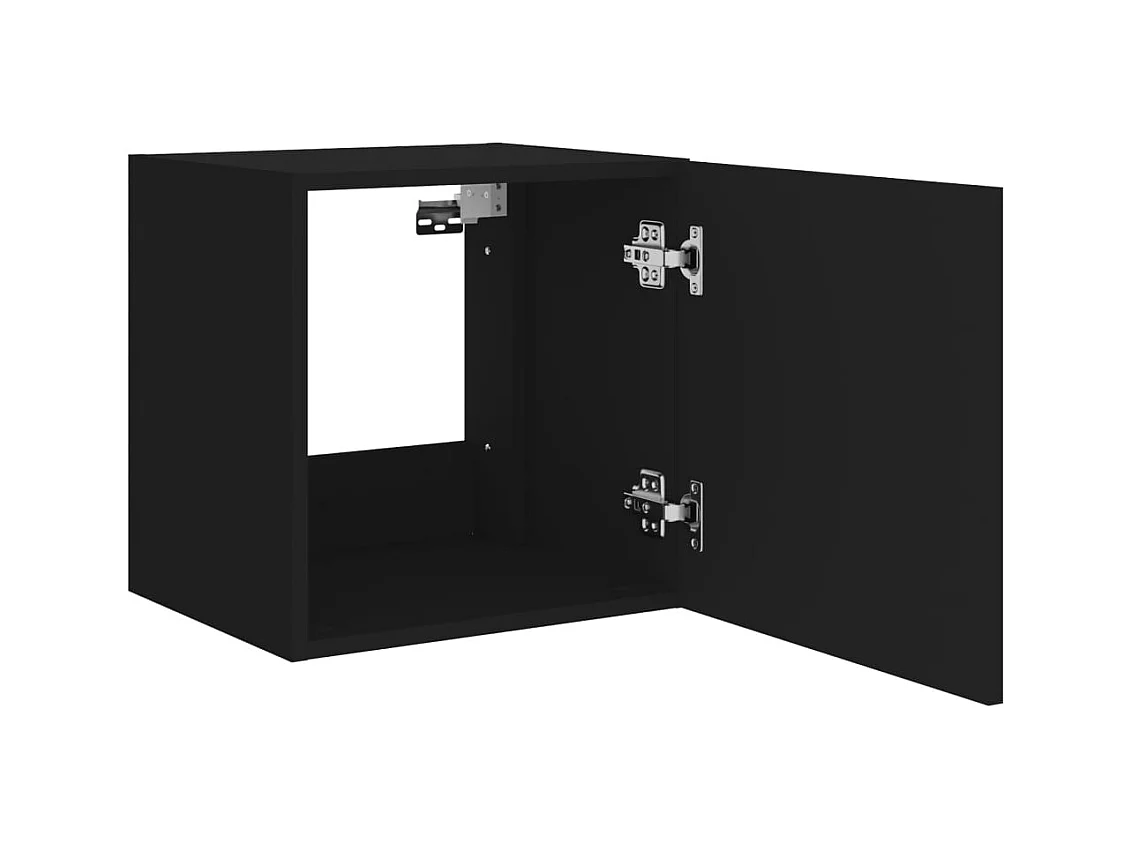 Mobile TV a parete scaffale multimediale credenza TV sala da pranzo soggiorno camera da letto con luci a LED 2 pezzi 40,5 x 35 x 40 cm nero 02_0029104