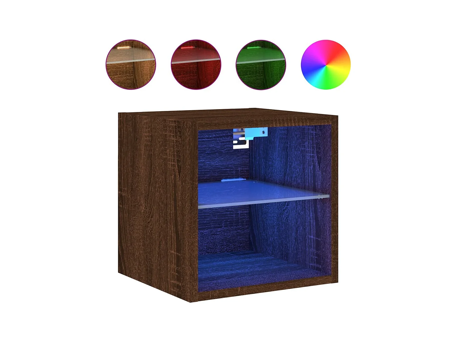 Mobile TV da parete scaffale multimediale credenza TV sala da pranzo soggiorno camera da letto luci LED 2 pezzi rovere 30 x 28,5 x 30 cm marrone 02_0029157