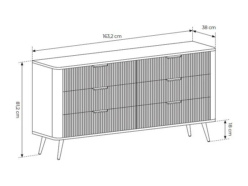 Commode 6 tiroirs - Blanc et doré - ELONARIA de Pascal Morabito