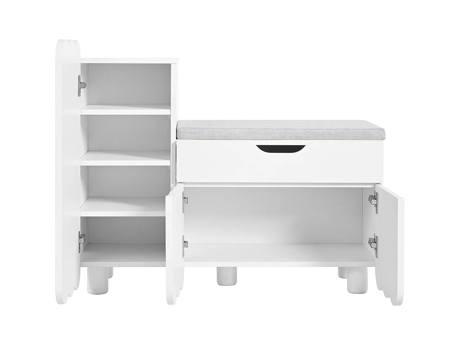 Meuble à chaussures blanc - Meuble à chaussures avec 1 tiroir et 3 portes - pour couloir et chambre