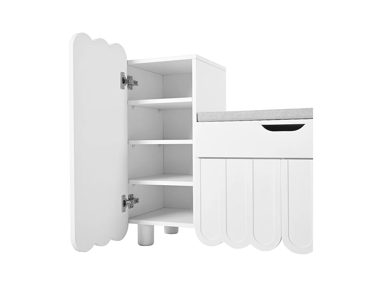 Meuble à chaussures blanc - Meuble à chaussures avec 1 tiroir et 3 portes - pour couloir et chambre