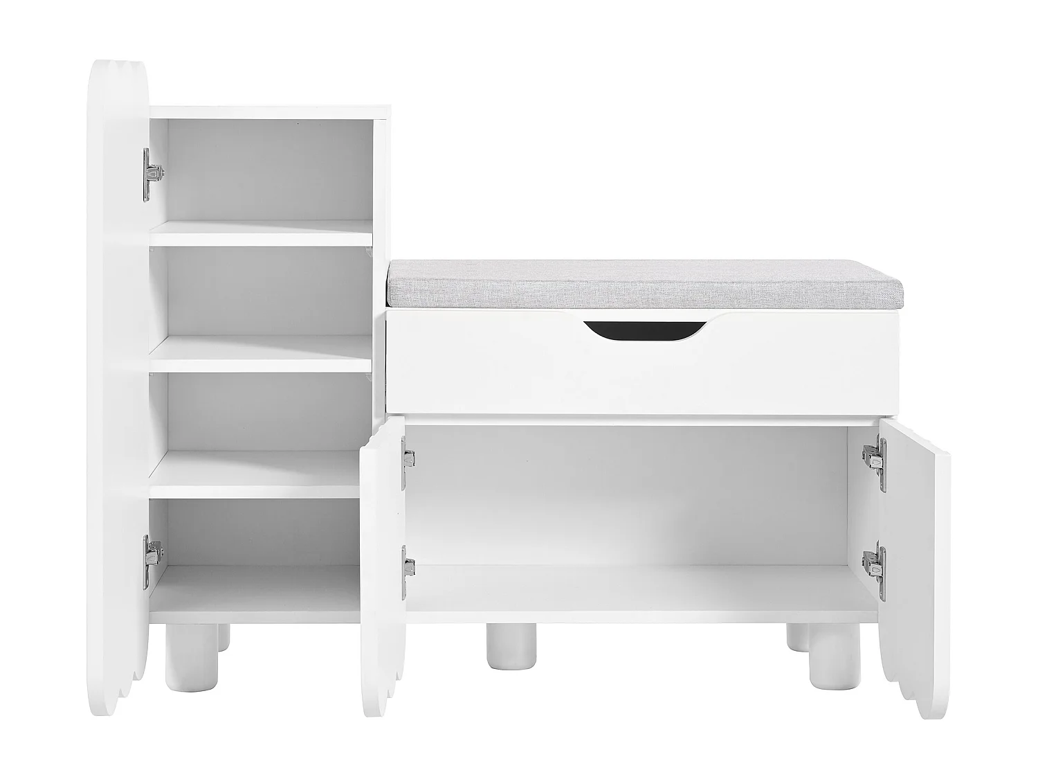 Weißer Schuhschrank - Schuhschrank mit 1 Schublade und 3 Türen - für flur und schlafzimmer