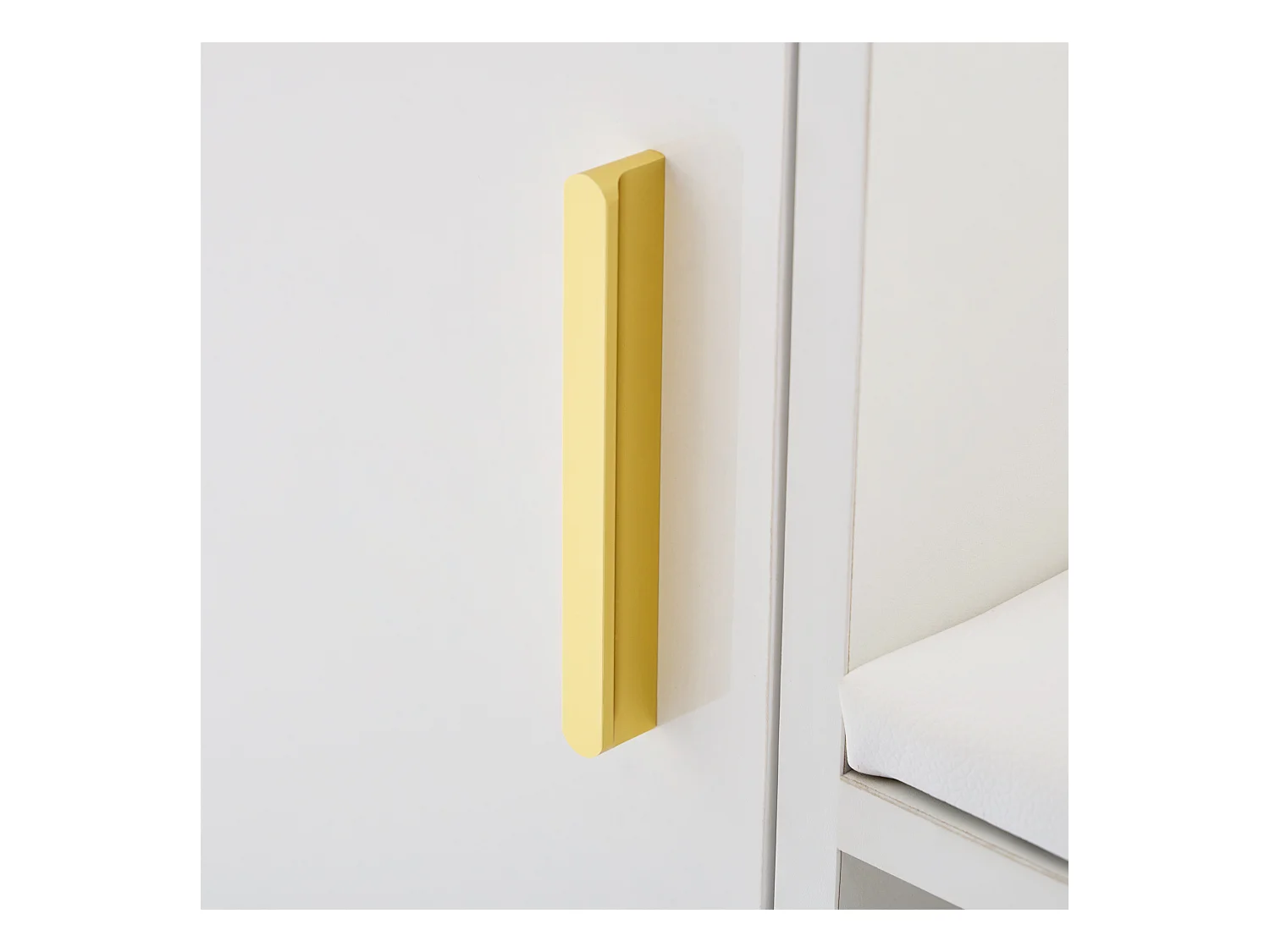 Scarpiera bianca - Scarpiera con 1 anta e seduta - spazio aperto - per soggiorno e camera da letto