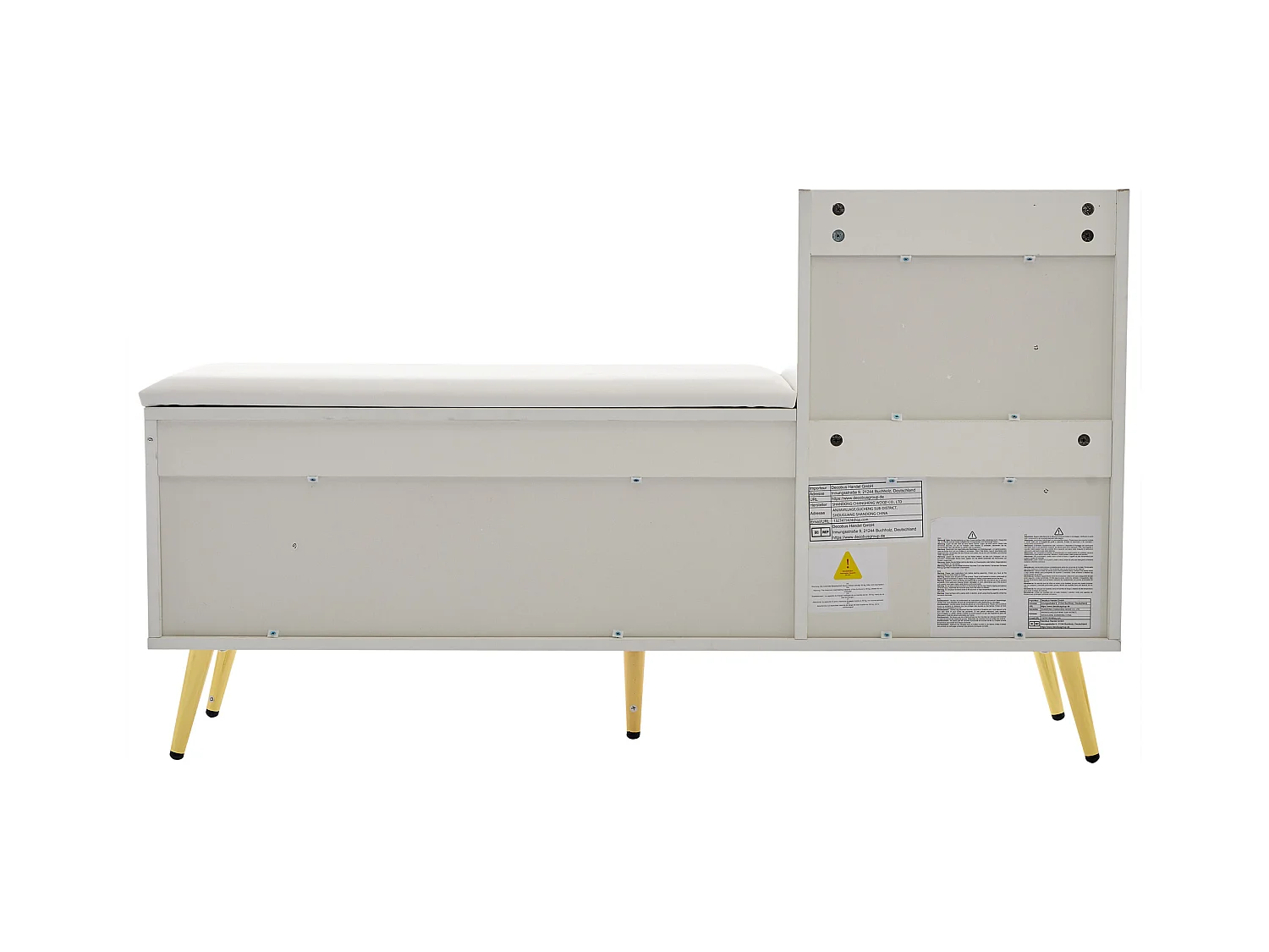 Weißer Schuhschrank - Schuhschrank mit 1 Tür und Sitz - offener Stauraum - für wohnzimmer und schlafzimmer