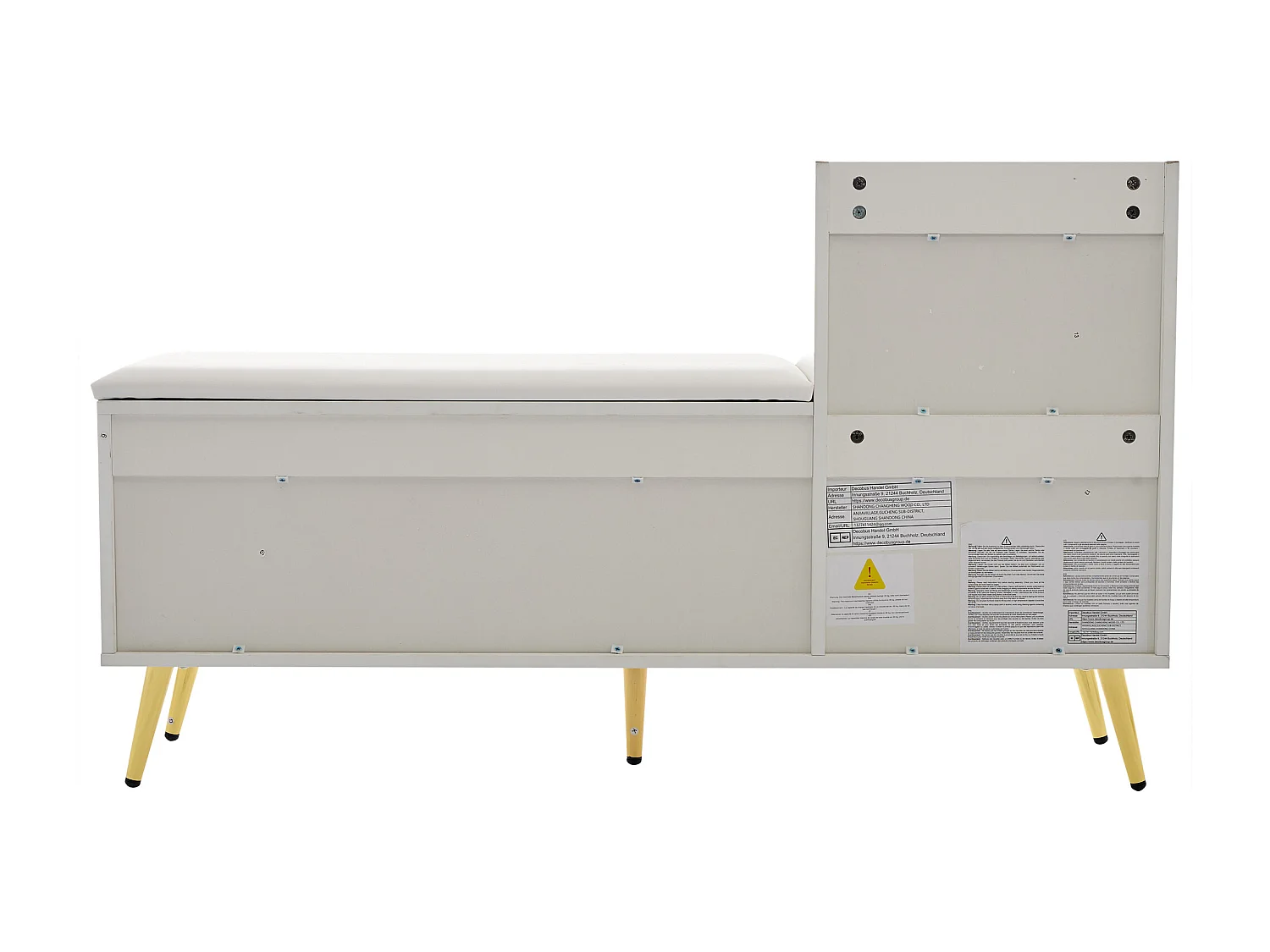 Meuble à chaussures blanc - Meuble à chaussures avec 1 porte et siège - rangement ouvert - pour salon et chambre