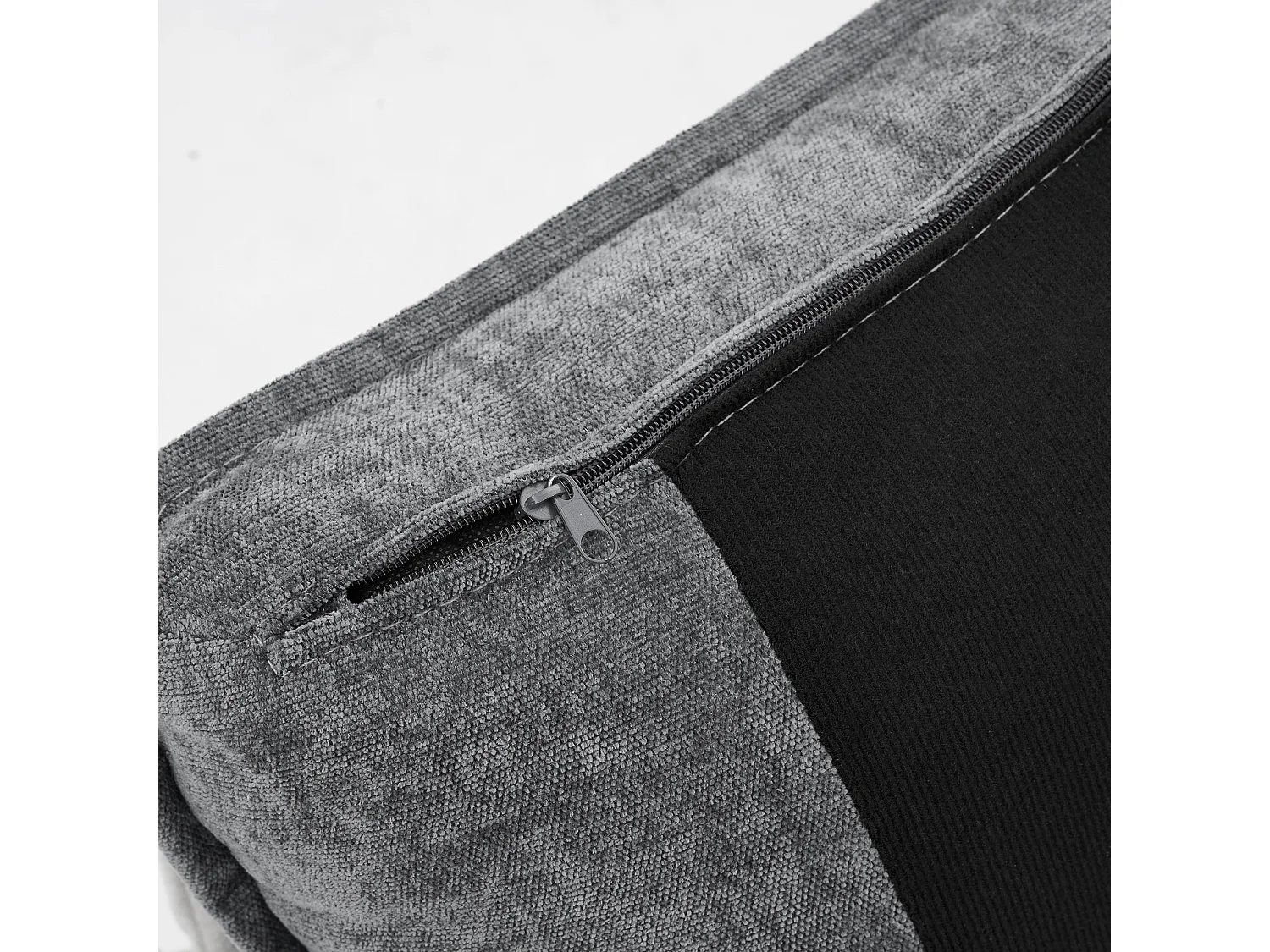 Canapé d'angle droit - Canapé avec 2 porte-gobelets et chargeur USB - lin gris