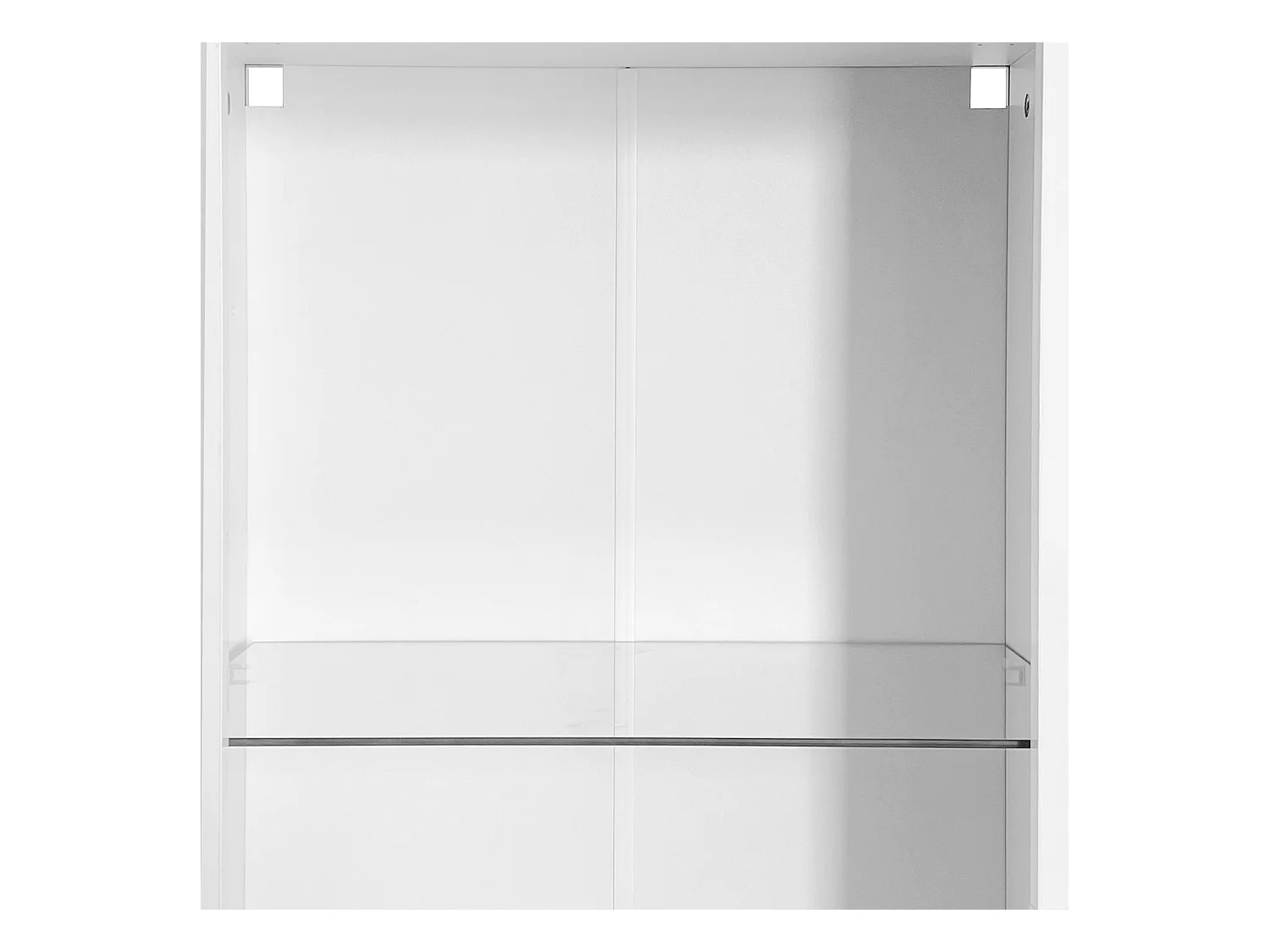 Vitrine blanche - Vitrine avec lumières LED et 3 étagères en verre - pour salon et chambre