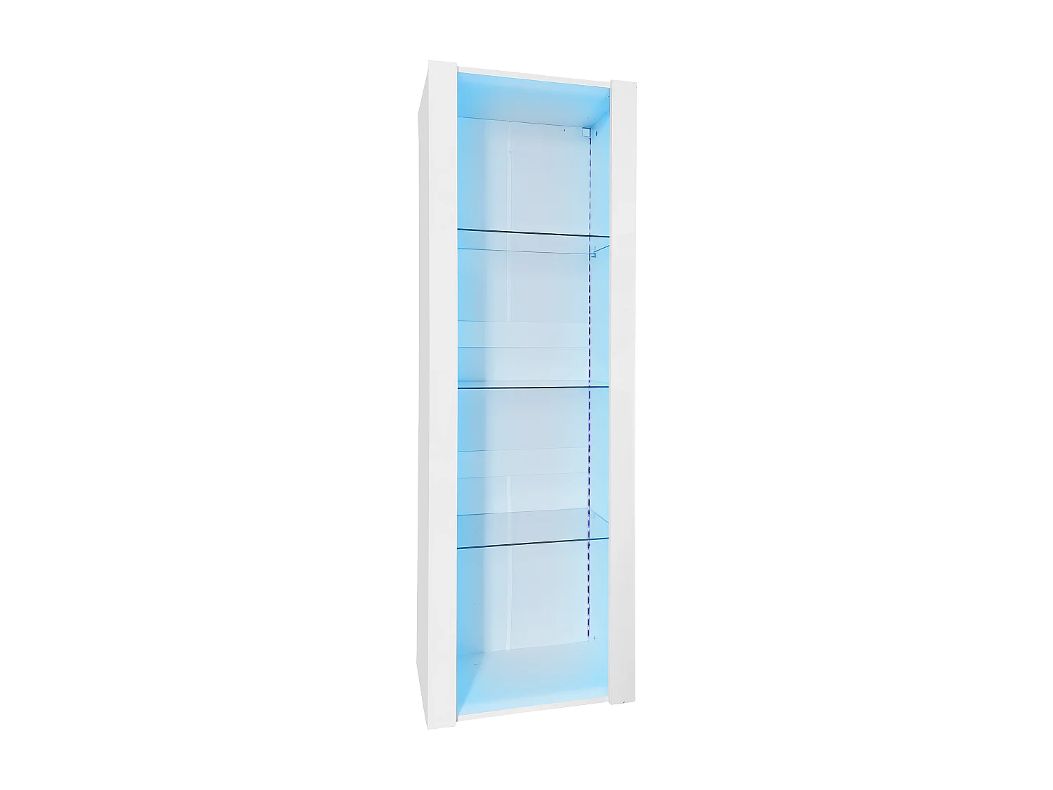 Vitrine blanche - Vitrine avec lumières LED et 3 étagères en verre - pour salon et chambre